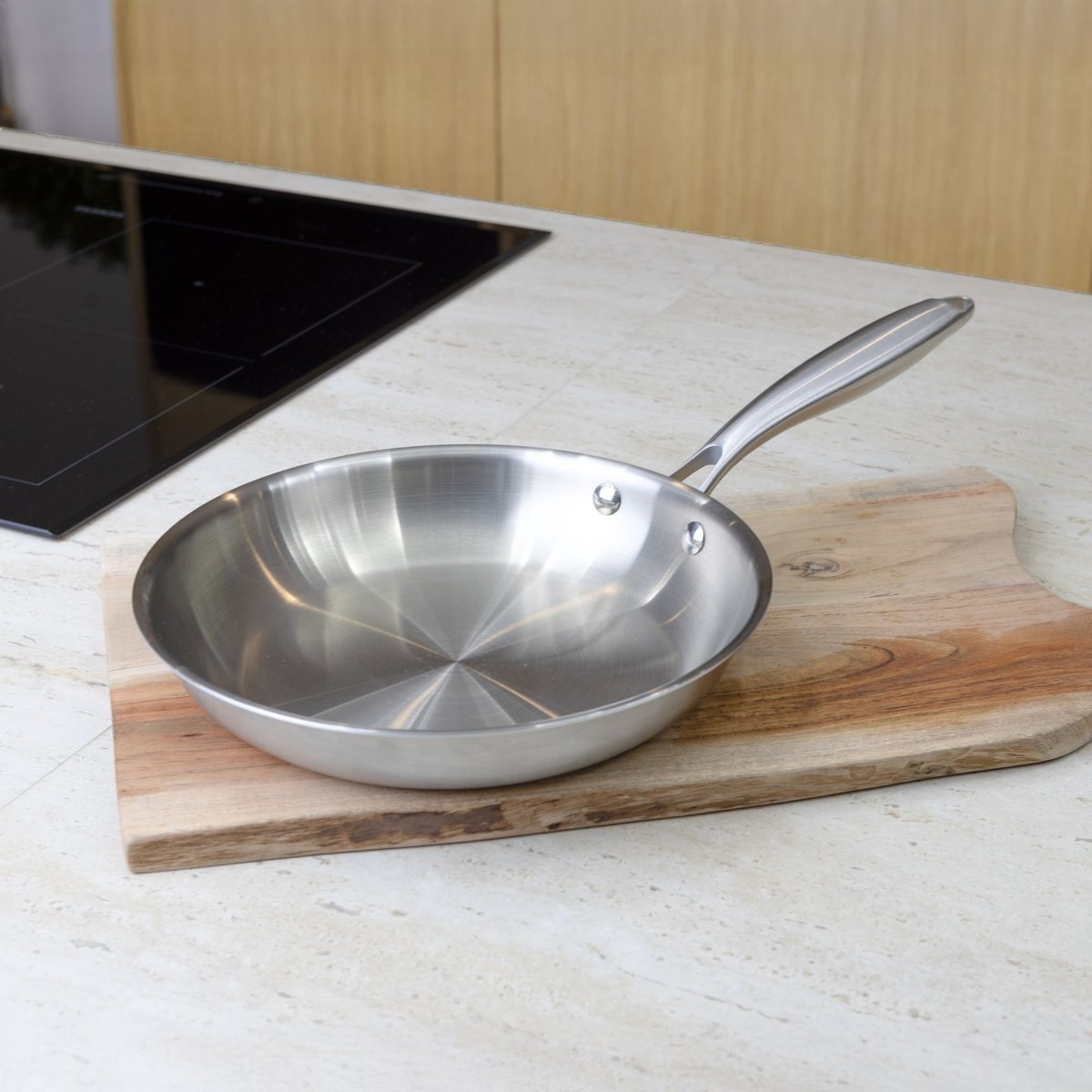 Poêle 24cm en acier inoxydable, TRINOX inox, MENASTYL