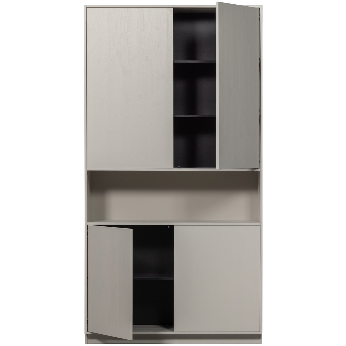 Armoire de rangement en pin FINCA gris, WOOOD