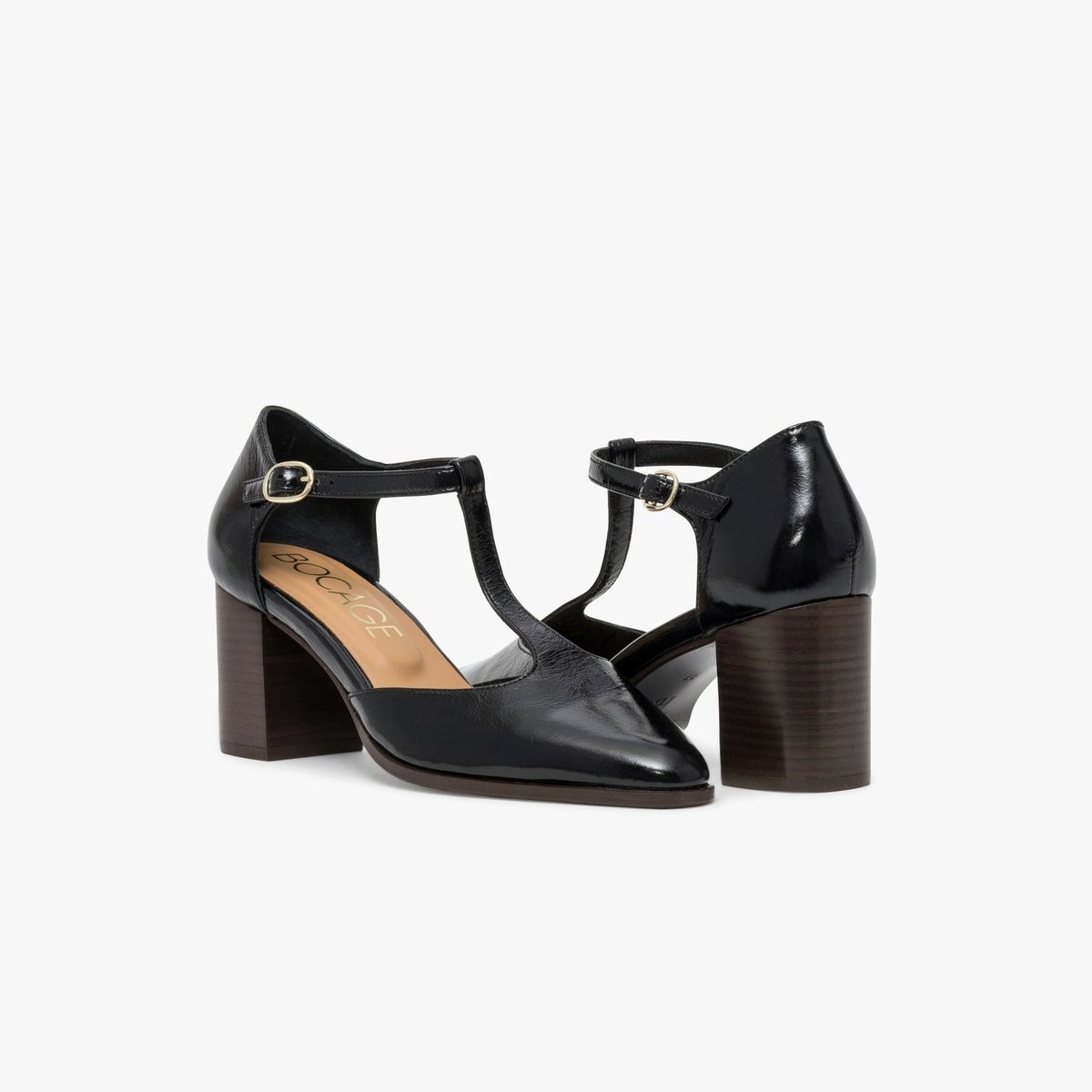 Escarpin en cuir DELICE noir, BOCAGE
