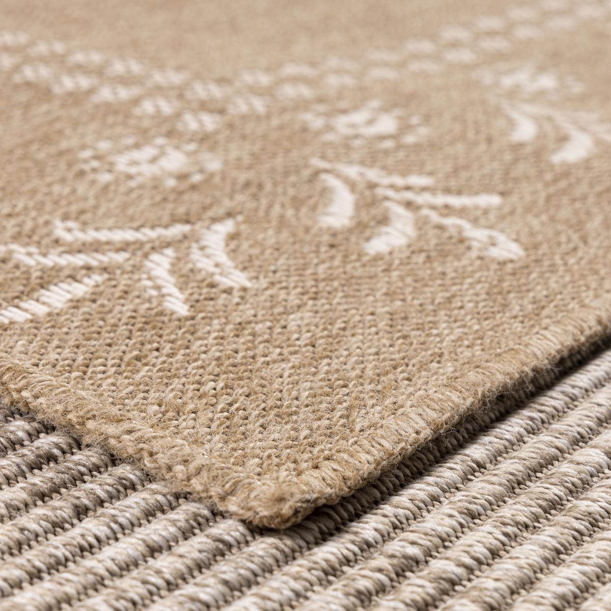 Tapis extérieur tissé kilim rectangle JUTE ART 6 beige, blanc, UN AMOUR DE TAPIS