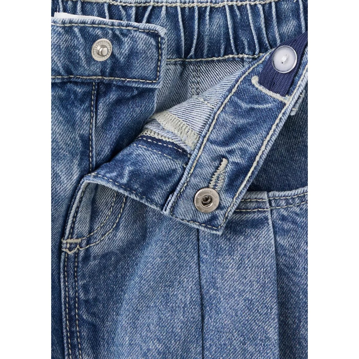 Jupe plissée denim bleu moyen, MANGO BABY