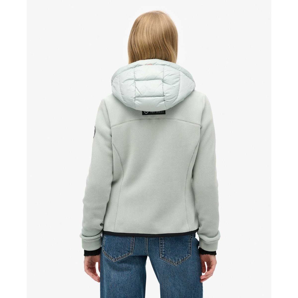 Veste à capuche en polaire Storm gris puritain, SUPERDRY