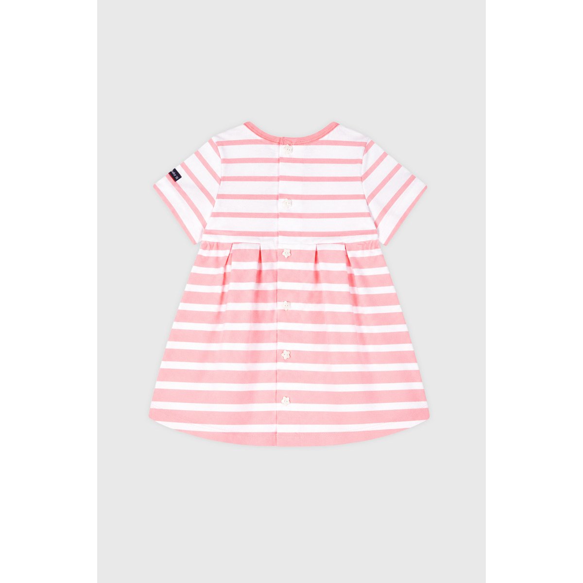 Robe rayée Baby - coton léger dahlia/ blanc, ARMOR-LUX