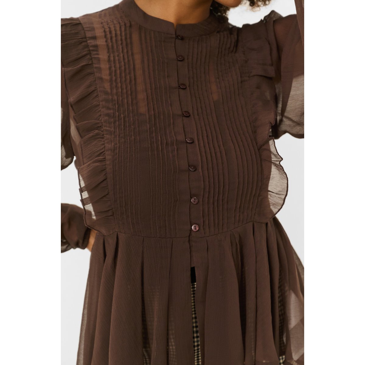Chemise à manches longues marron coffee bean, CULTURE
