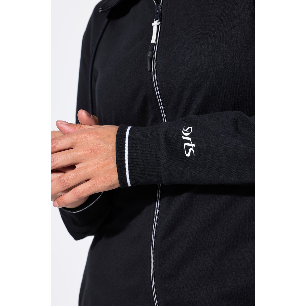 Veste oversize en molleton noir, ULLA POPKEN