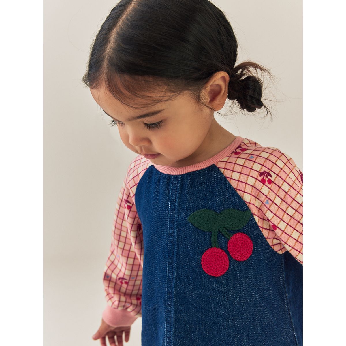Robe en jean à manches raglan impression cerise, NEXT
