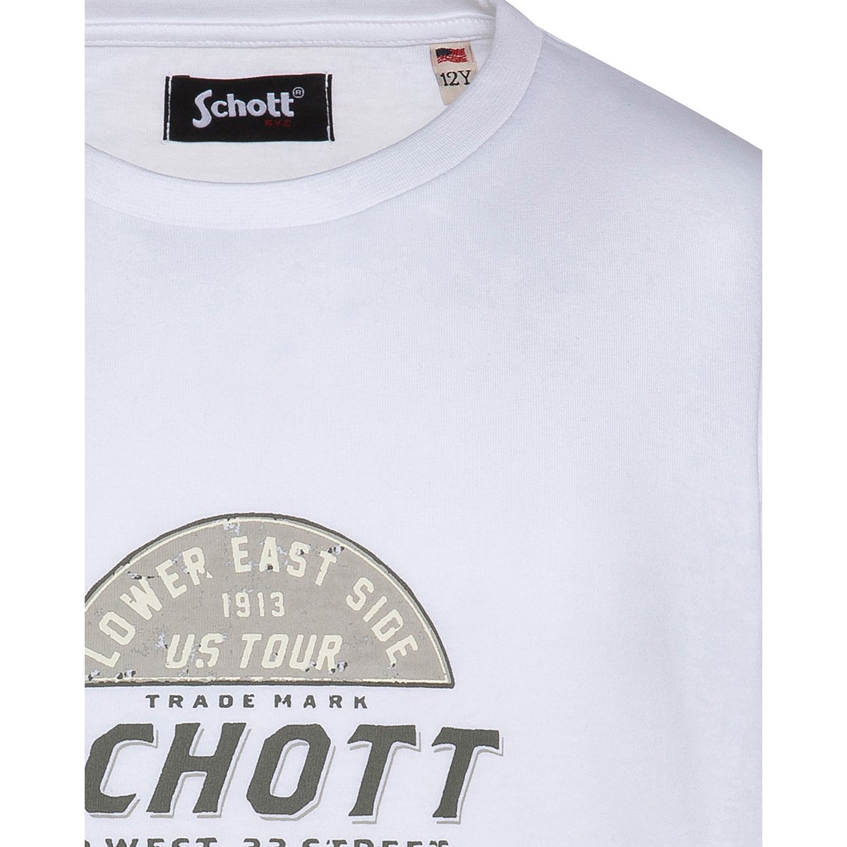 T-shirt imprimé enfant blanc, SCHOTT