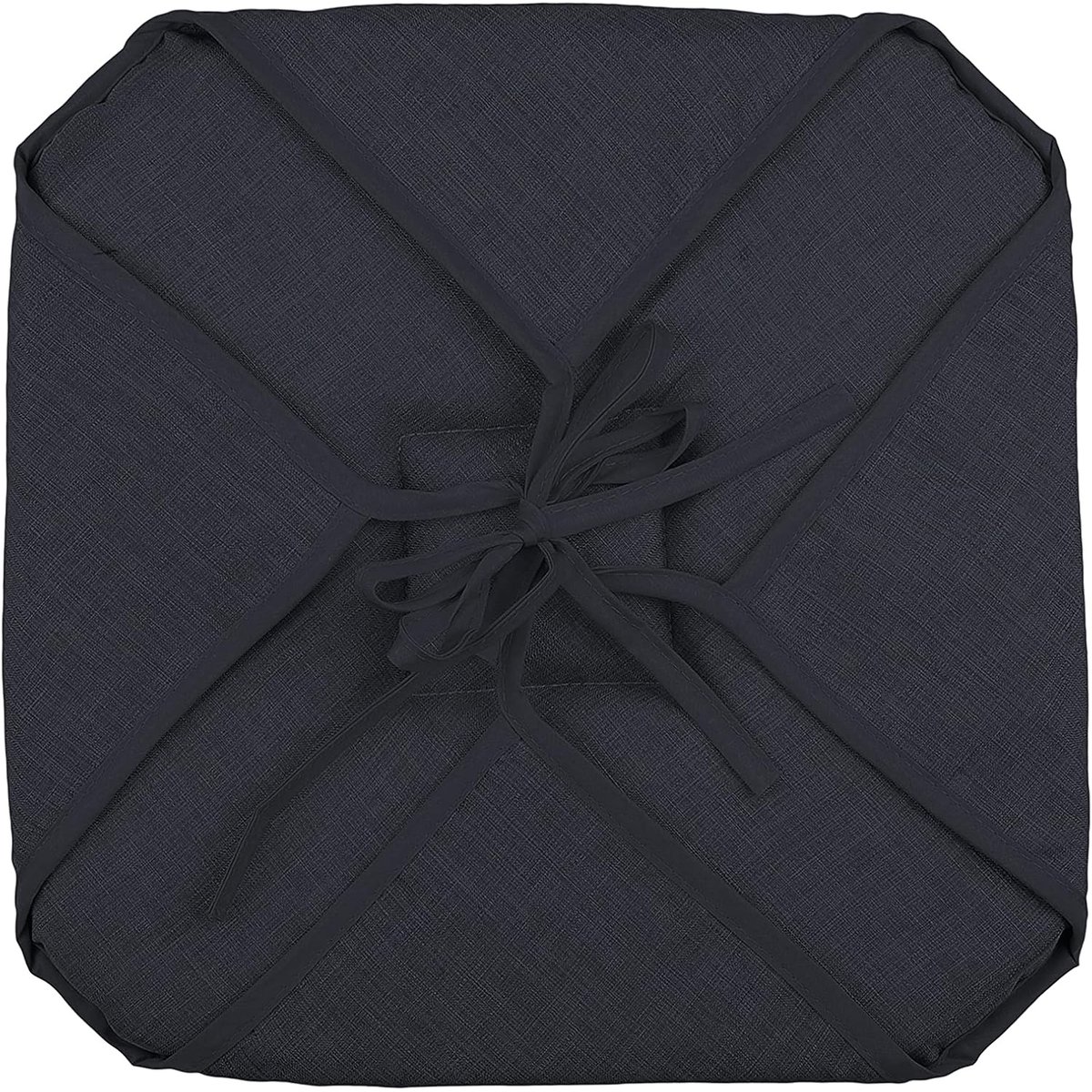 Galette de chaise 4 rabats chinée anthracite, EDEN