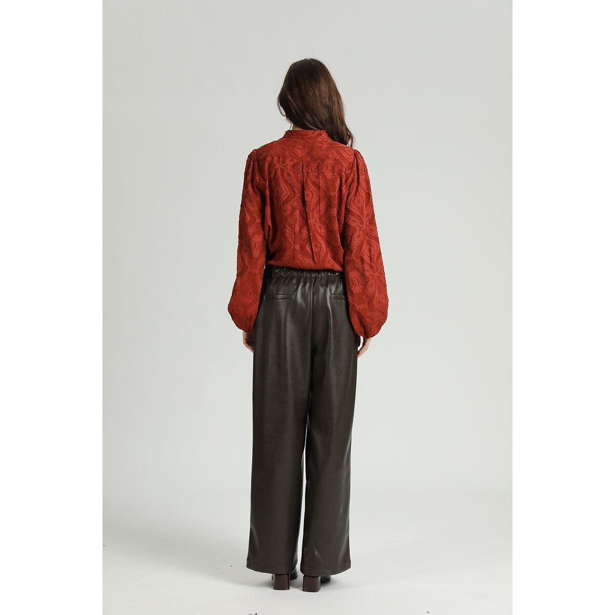 Pantaloni in similpelle marrone, SEE U SOON