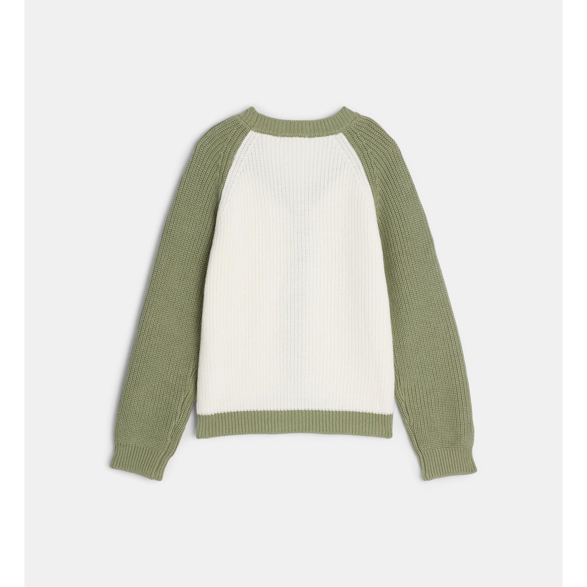 Gilet labelinda en coton écru et vert, CADET ROUSSELLE