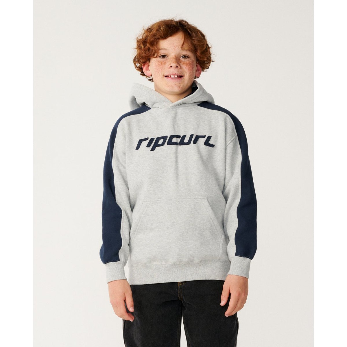 Sweat à capuche enfant ARCHIVE PANEL grey marle, RIP CURL