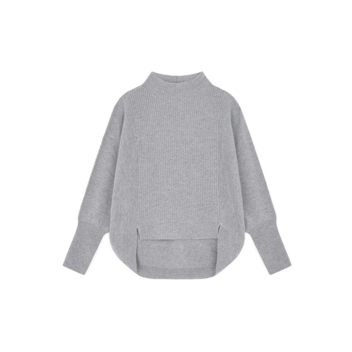 Pull col montant en laine et cachemire gris, RODIER