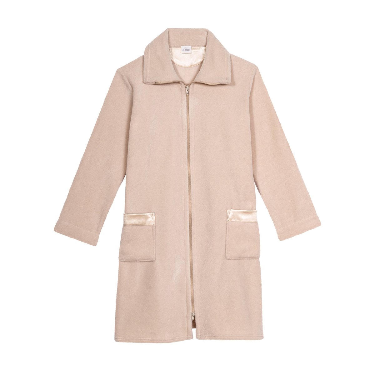 Robe de chambre zippée en polaire ESSENTIEL H54A rose, LE CHAT
