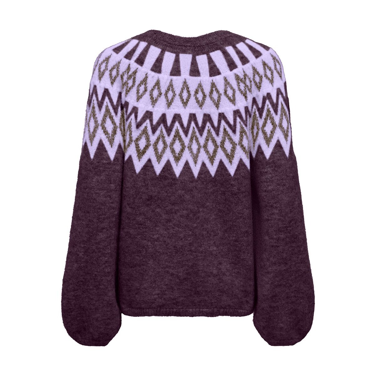 Pull manches longues imprimé jacquard violet, ONLY