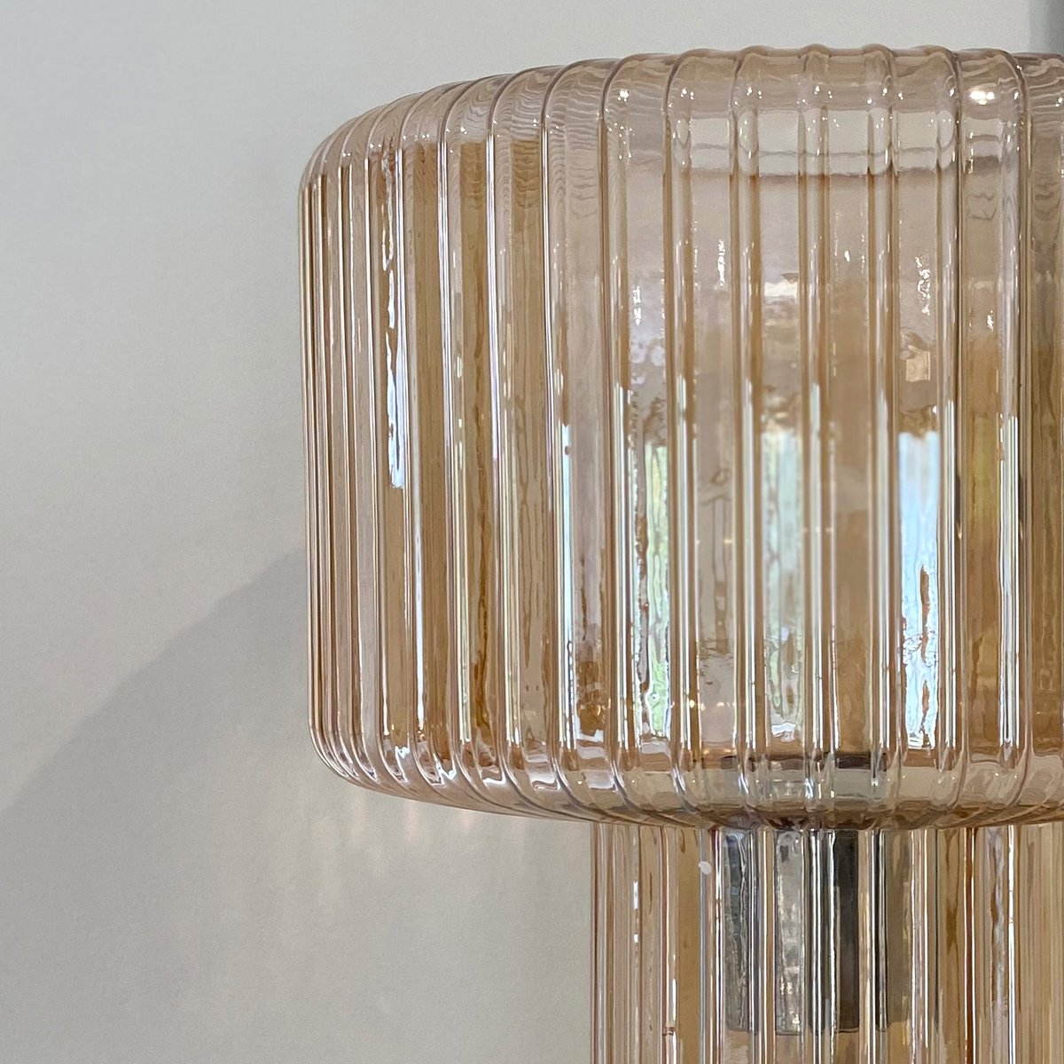Lampe en verre cannelé - VERRA transparent, MAISON PAVANE
