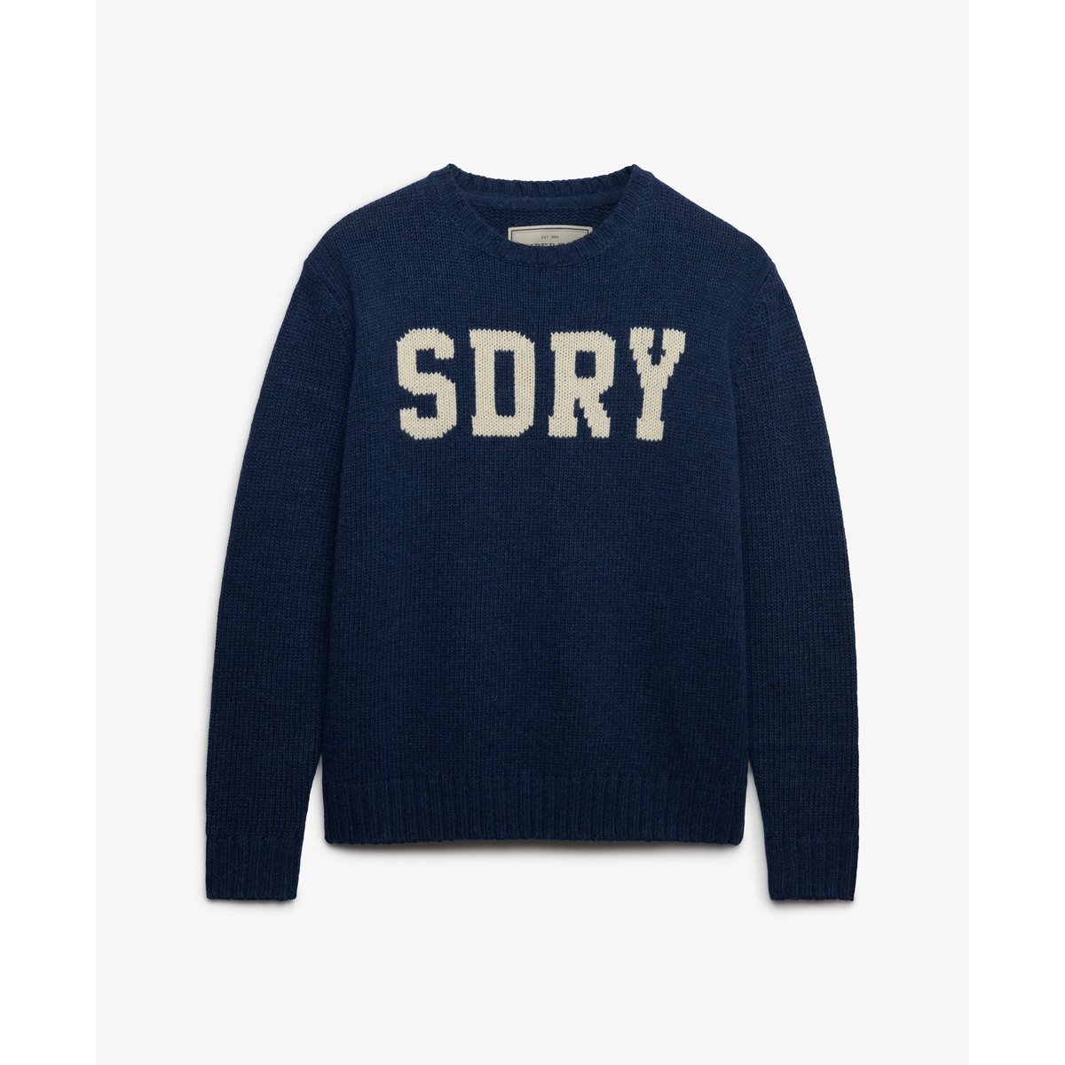 Pull en maille intarsia Heritage bleu marine éclipse, SUPERDRY