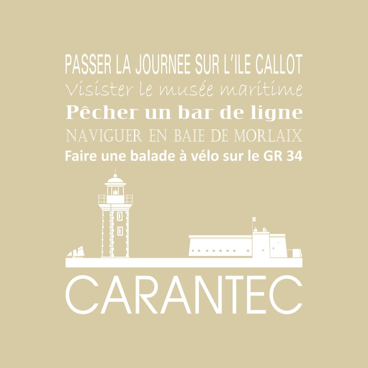 Tableau Mural Carantec RÉGIONALISME tableaux sur toile-beige, CEANOTHE