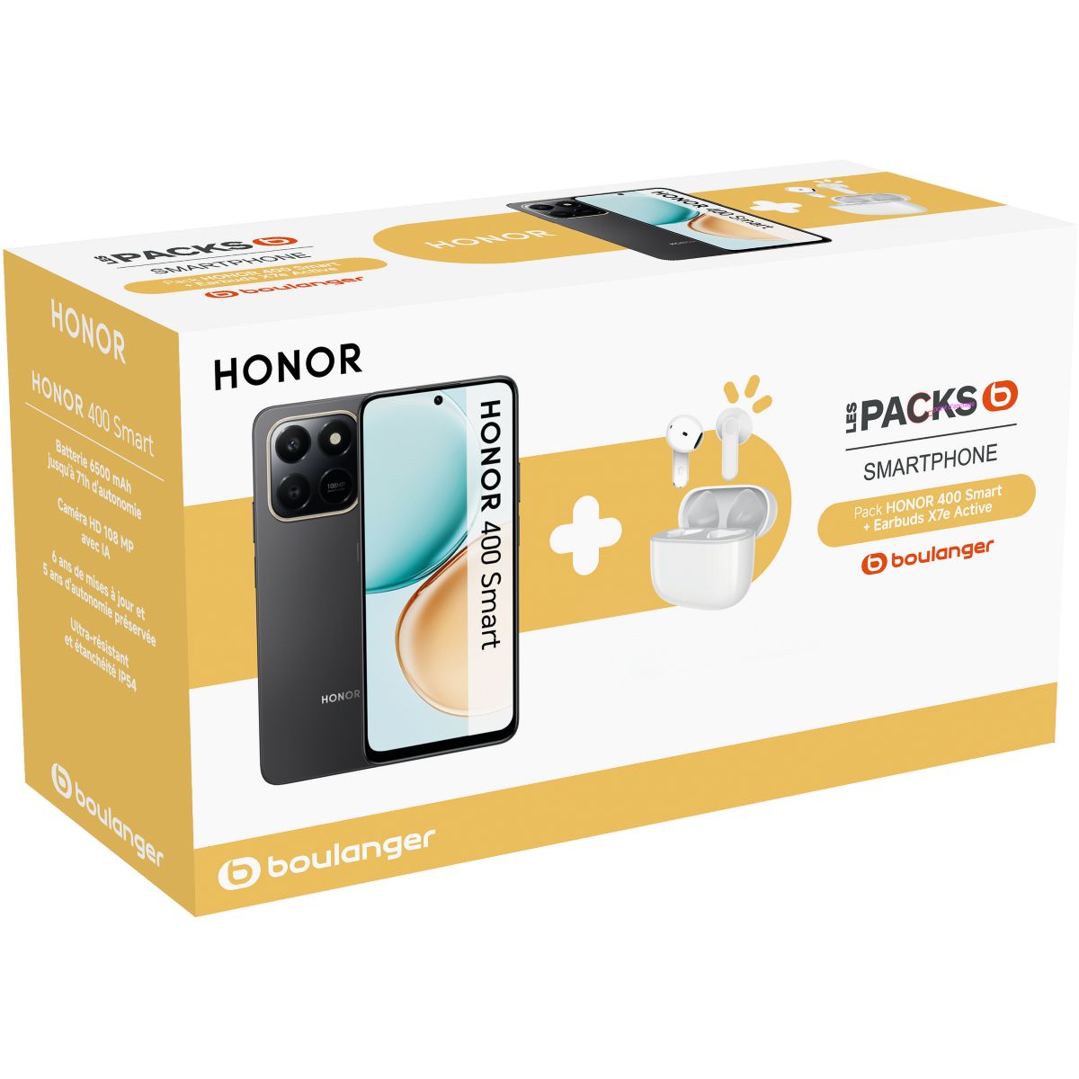 Smartphone Pack 400 Smart + Buds X7E couleur unique, HONOR