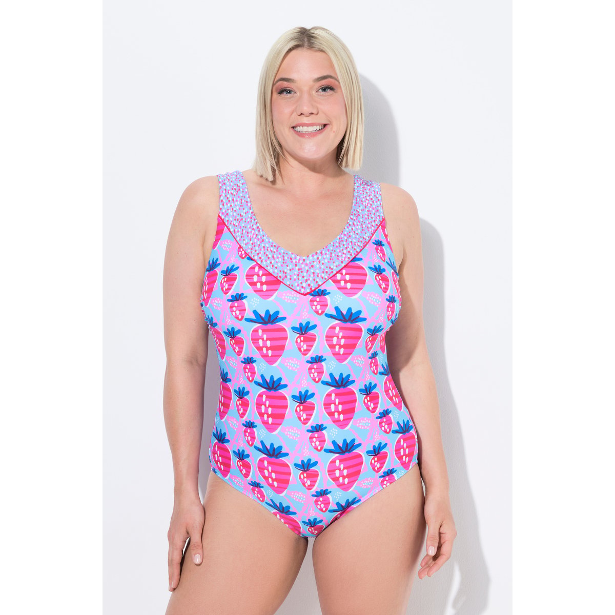 Maillot de bain à bonnets souples. Motif aqua, ULLA POPKEN