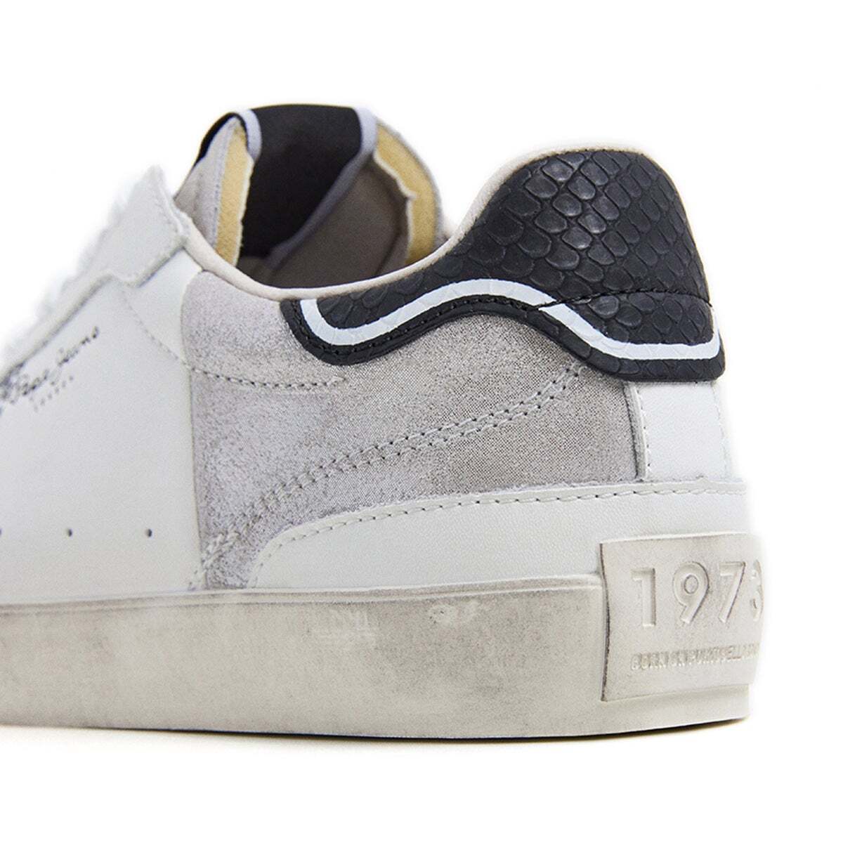 Lane - Baskets En Cuir Avec Détails Pailletés argent, PEPE JEANS