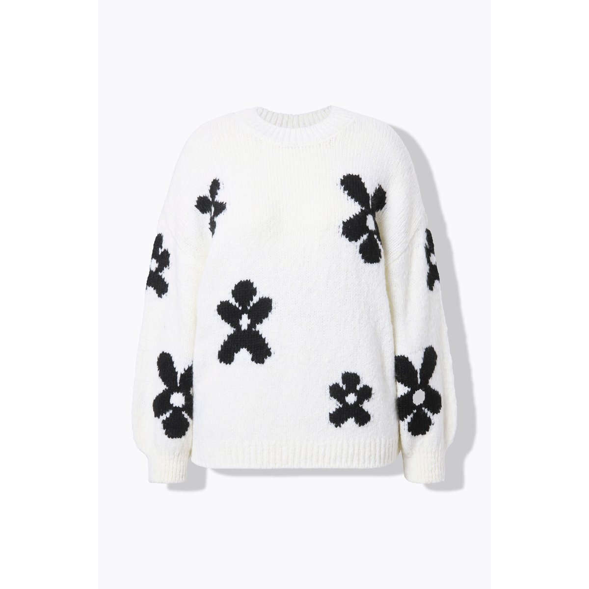 Pull oversize en maille fantaisie. Motif blanc cassé, STUDIO UNTOLD