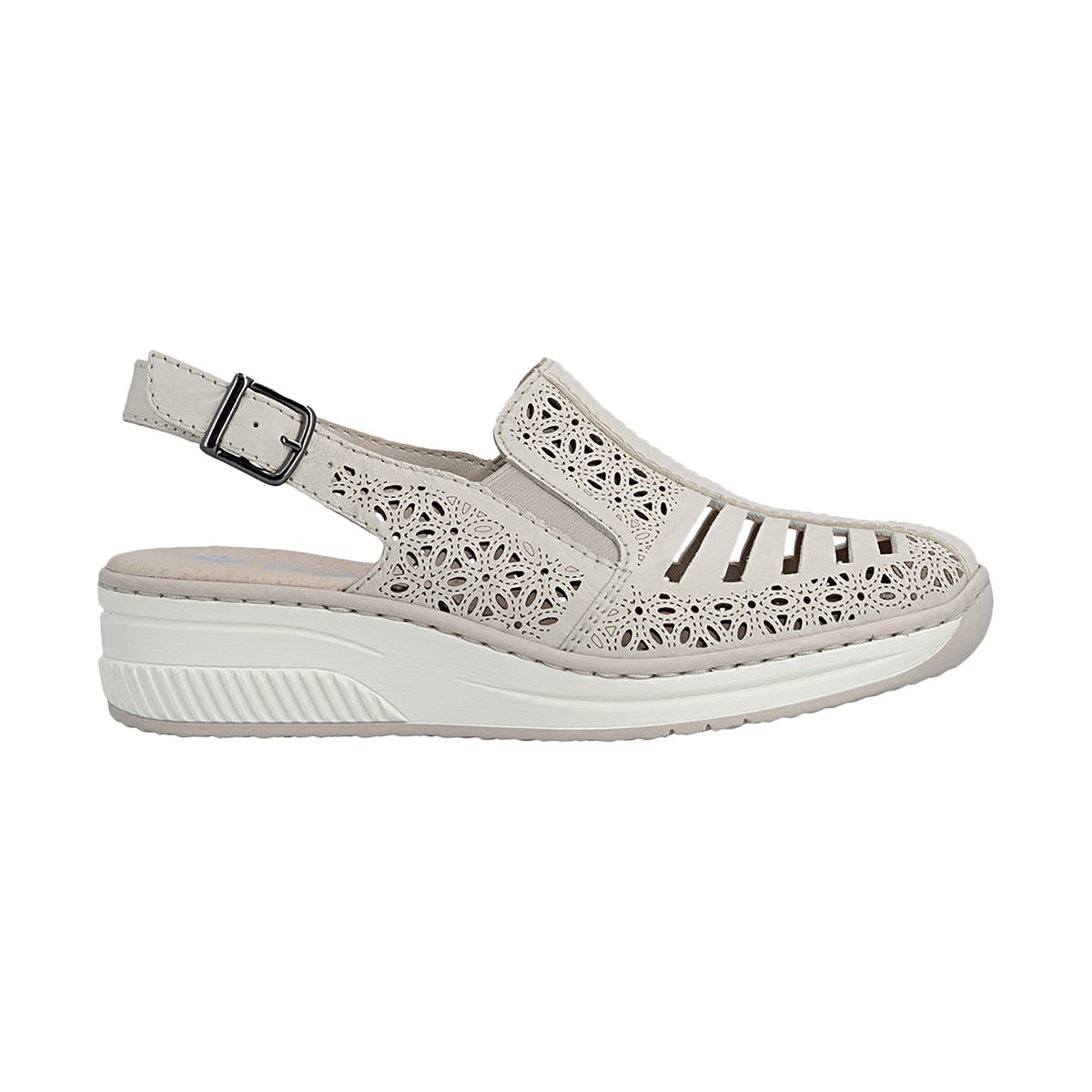 Sandales Compensé Cuir Massa beige, RIEKER