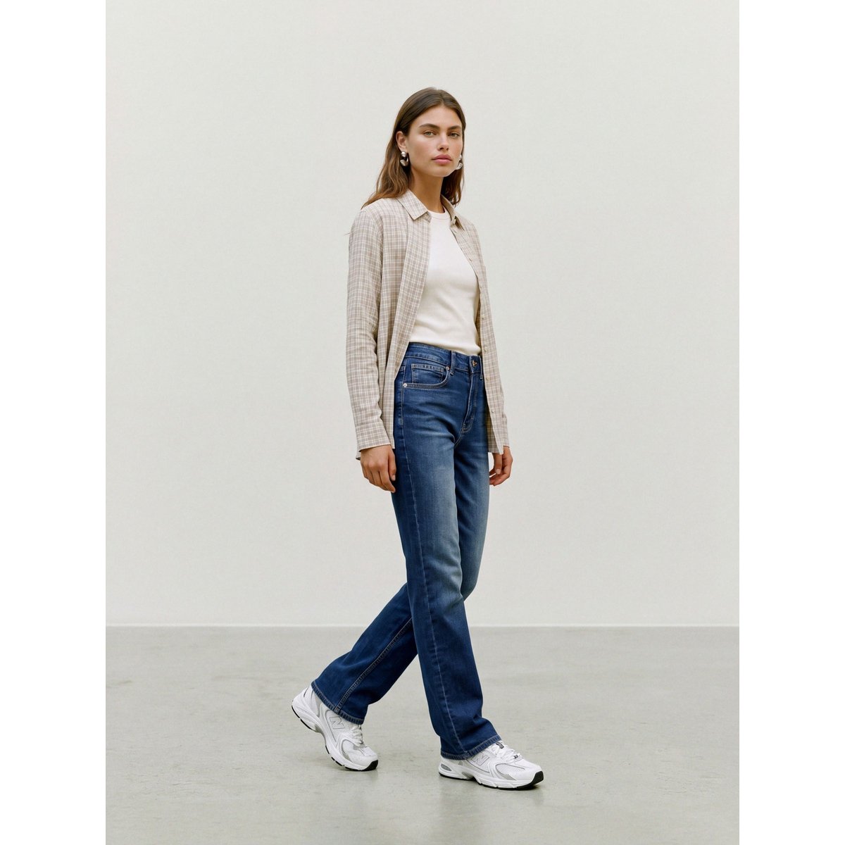 Jean À Coupe Large dark blue denim 1, VERO MODA