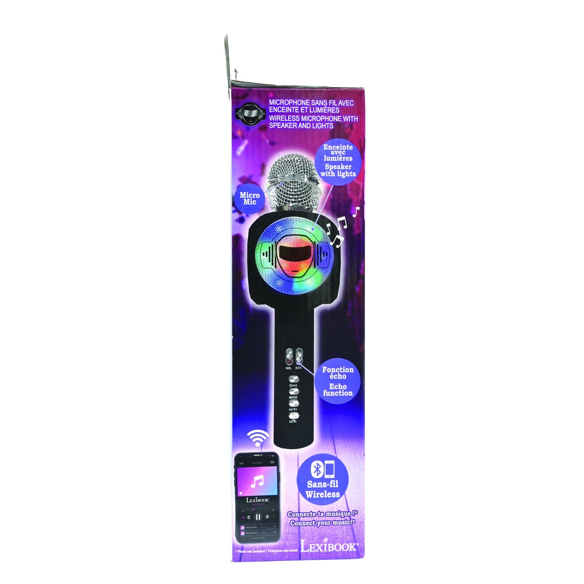 Micro Karaoké sans fil avec enceinte Bluetooth® intégrée iParty noir, LEXIBOOK