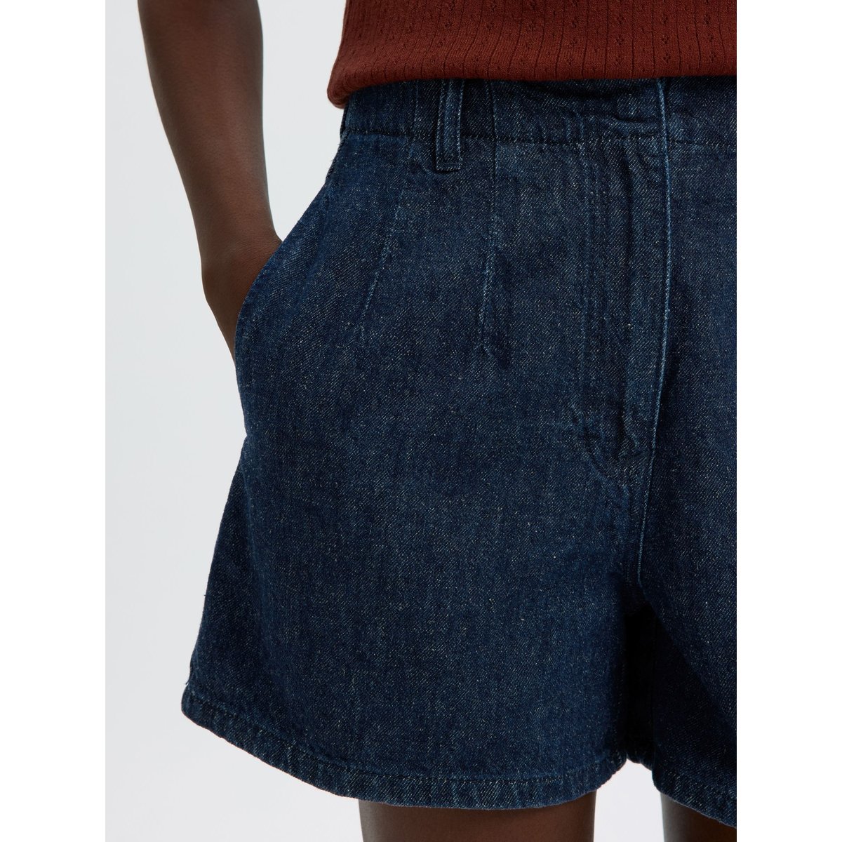 Shorts En Jean dark blue denim, SELECTED