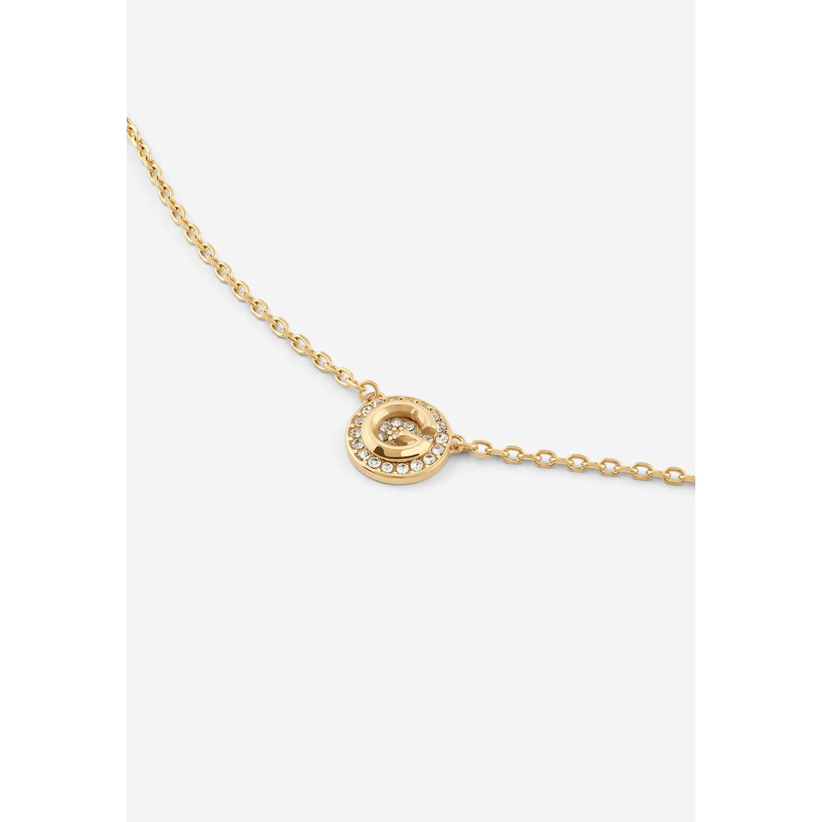 Collier G Crystal or, GUESS