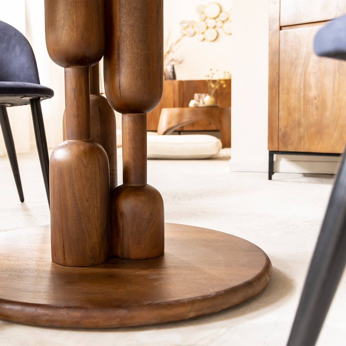 Table à manger en bois de manguier ZOLA bois foncé, MADE IN MEUBLES 