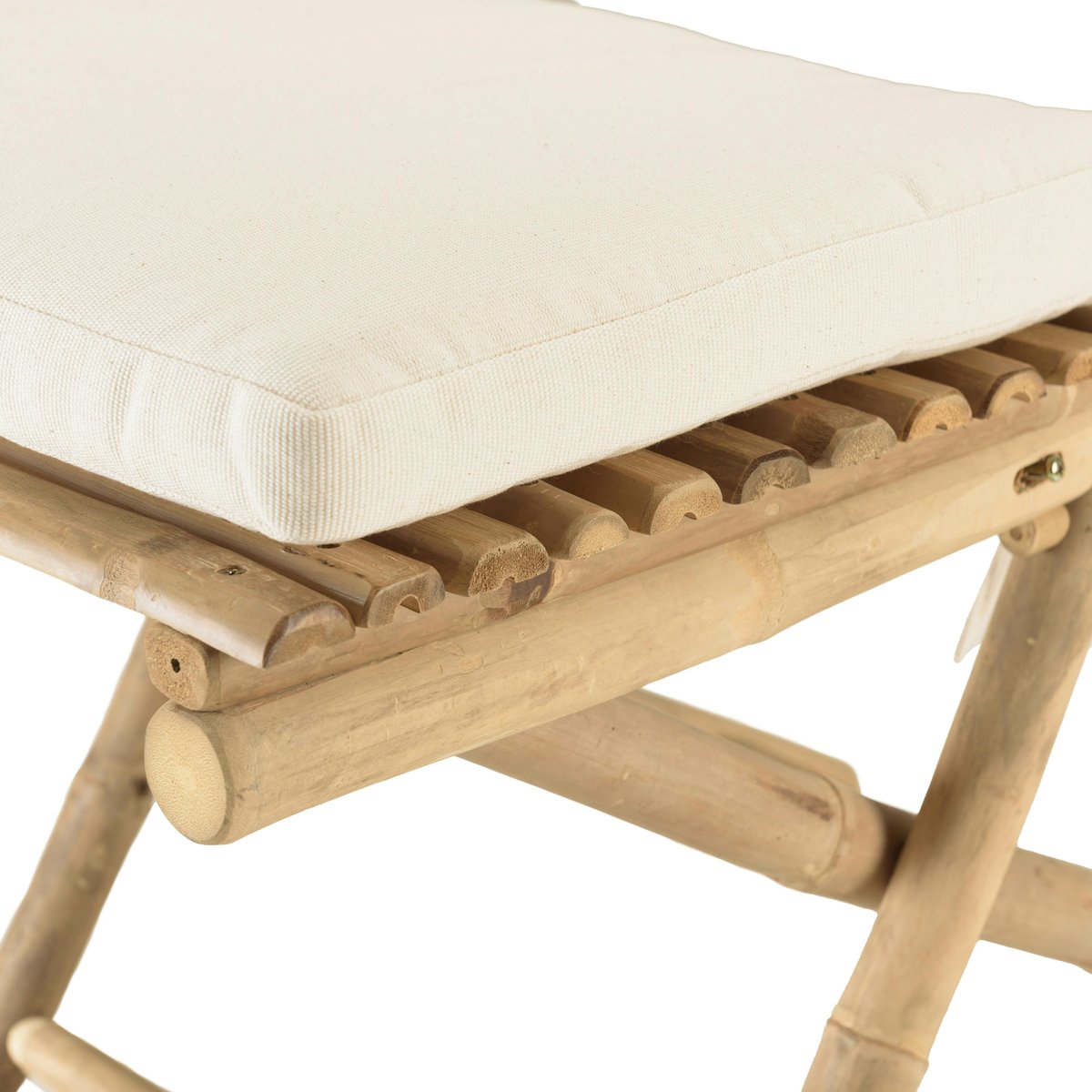Lot de 2 chaises et 1 table pliantes en bambou CALVIA ecru, PIER IMPORT