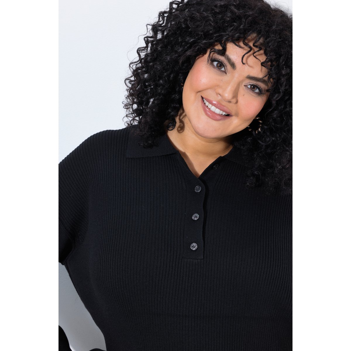 Robe longue en jersey côtelé, coupe oversize noir, ULLA POPKEN