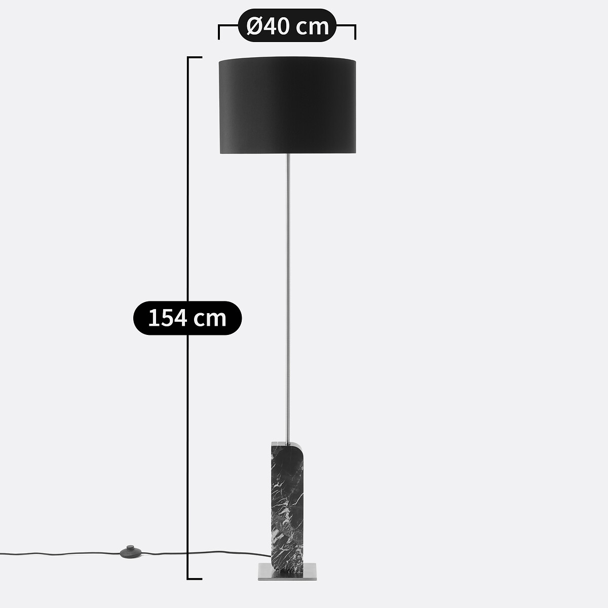 Lampada da terra marmo, Palaz nero , LA REDOUTE INTERIEURS