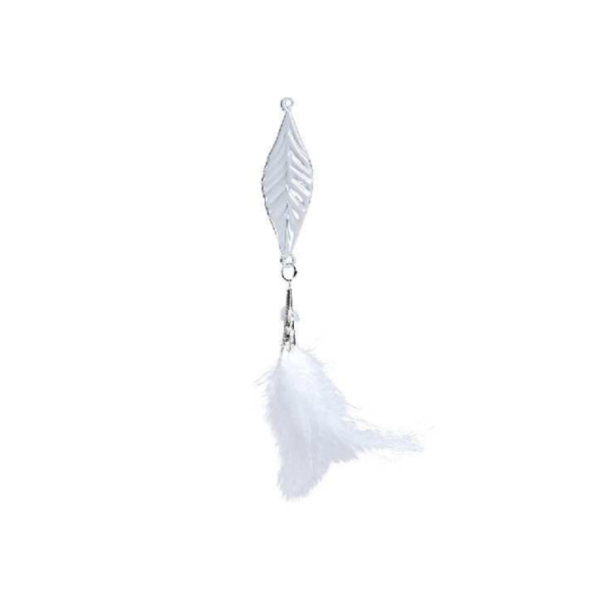 Suspension de noël décorative en plumes H15 blanc, SIA DECO