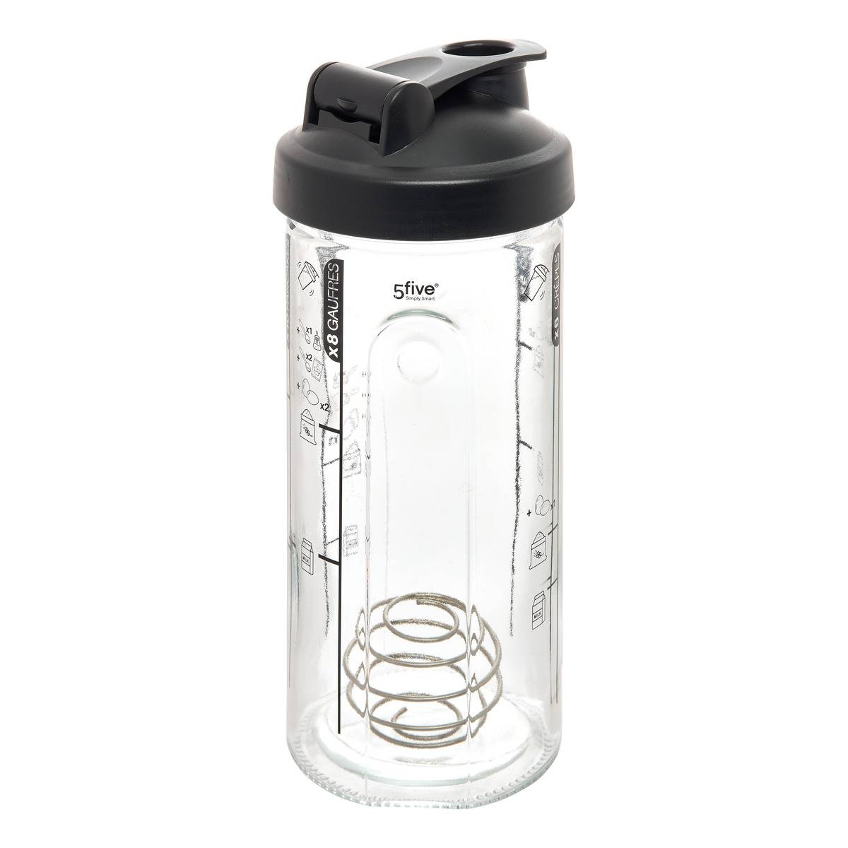 Shaker pour crêpes 800ml en verre ESSENTIELS transparent, 5FIVE SIMPLY SMART
