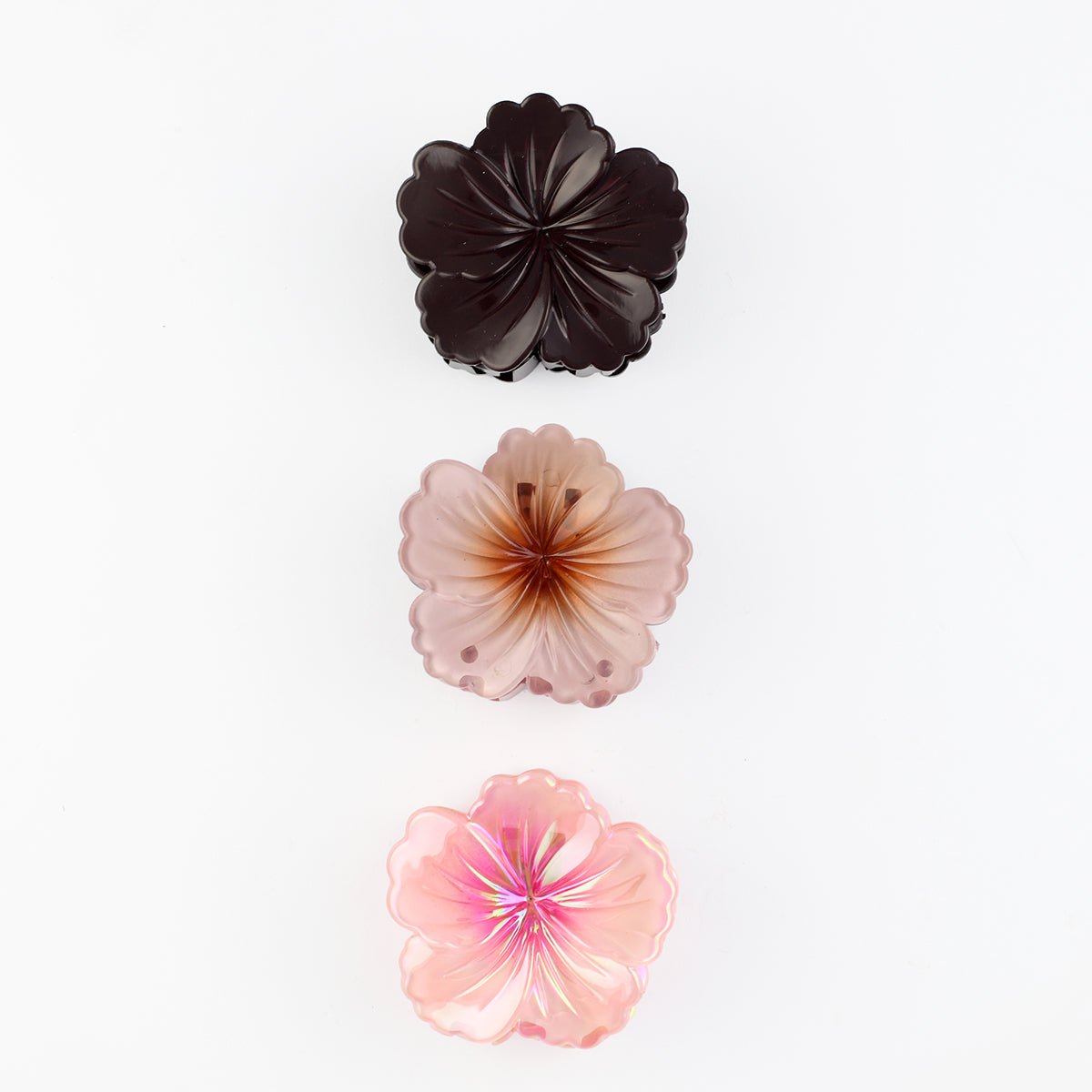 Set de 3 pinces à cheveux fleurs d'hibiscus rose, BALABOOSTE