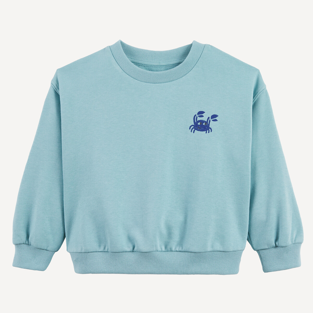 Sweat imprimé crabe devant et dos en molleton bleu, LA REDOUTE COLLECTIONS