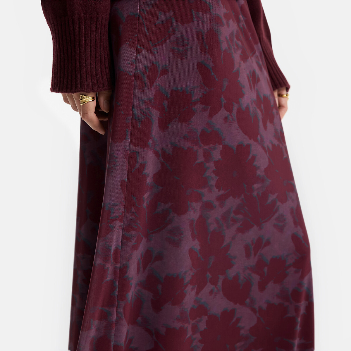 Jupe longue, imprimé floral, en maille résille imprimé, LA REDOUTE COLLECTIONS