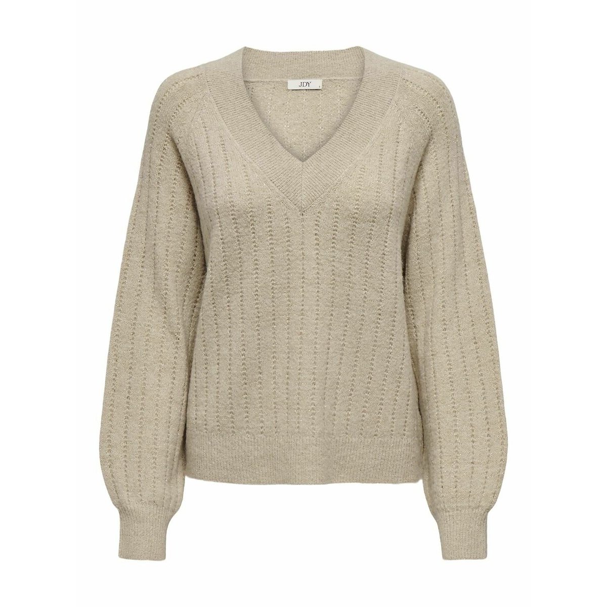 Openwork Knit Jumper with V-Neck ecru , JDY