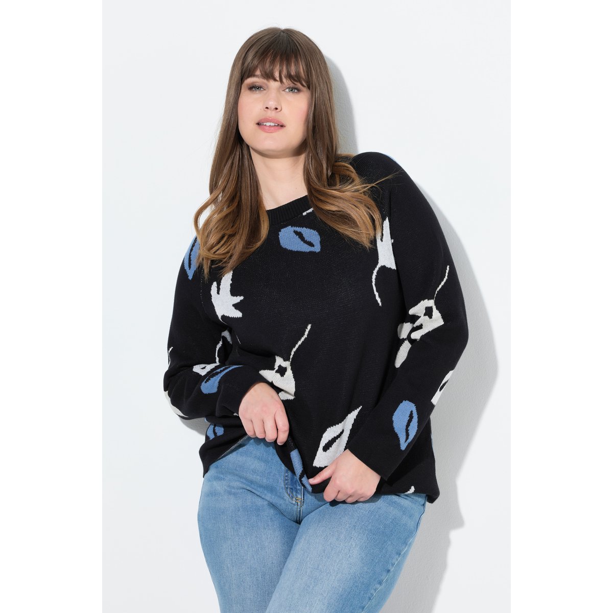 Pull en coton bio noir, ULLA POPKEN