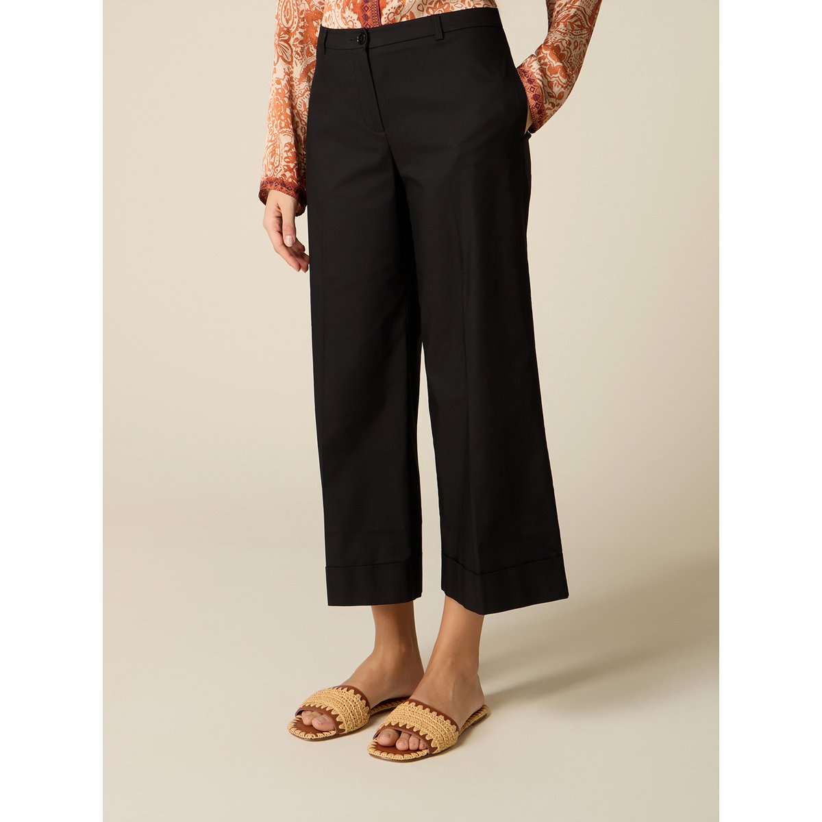 Pantalon cropped noir, OLTRE