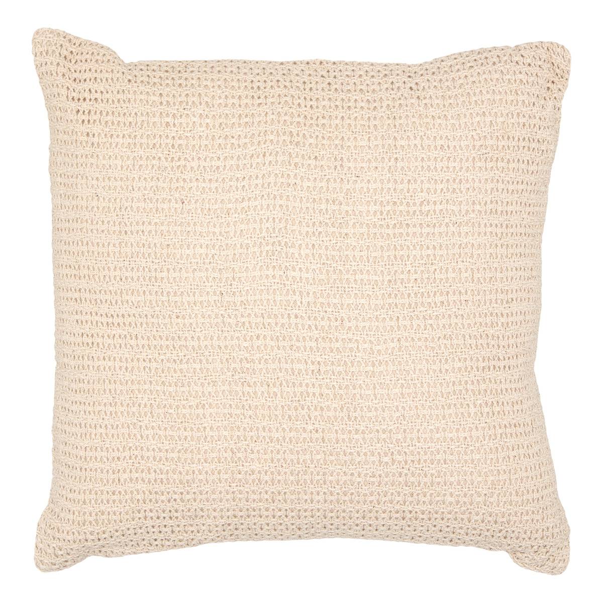 Coussin déhoussable en coton OCEANIA beige, ATMOSPHERA