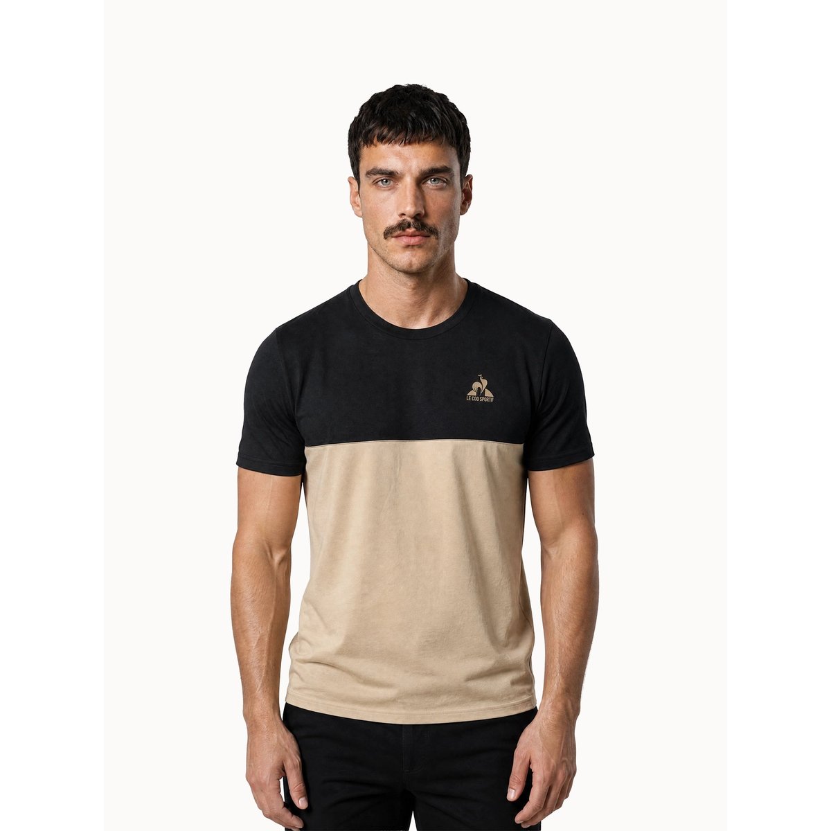 T-shirt en jersey de coton colorblock NOEL black, LE COQ SPORTIF