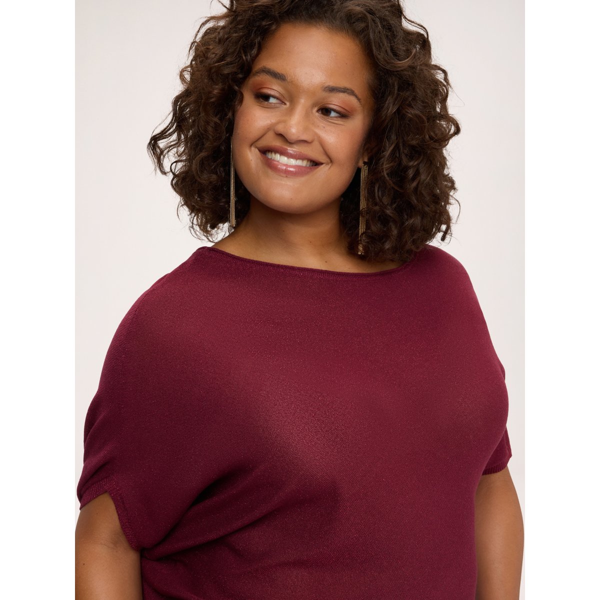 Pull asymétrique burgundy, FIORELLA RUBINO