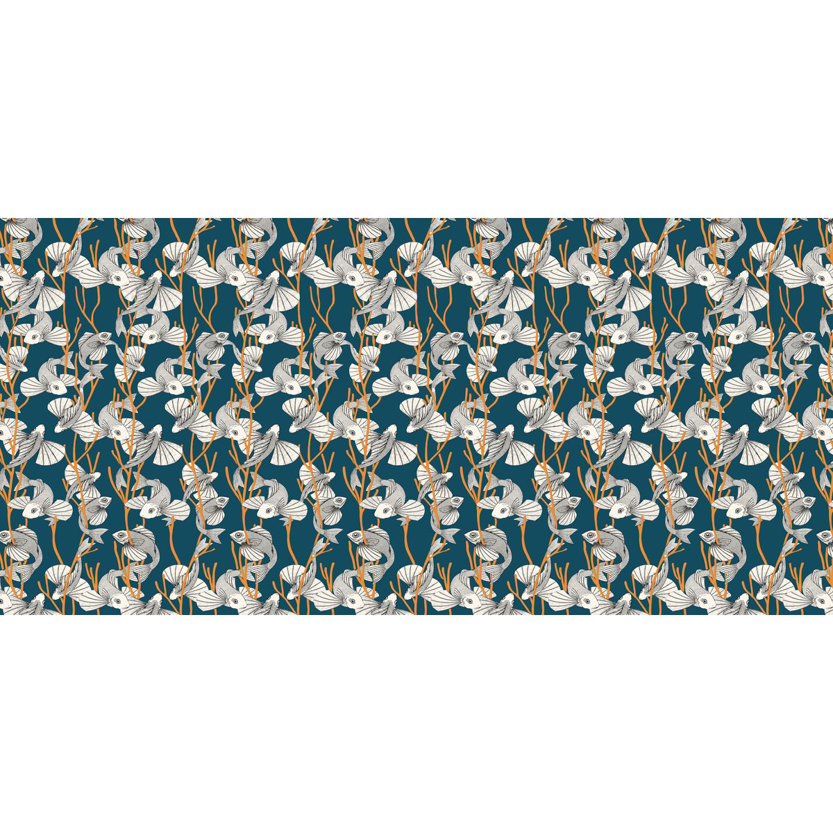 Papier peint panoramique Acapulco, Bleu 450 x 250cm bleu, ACTE DECO