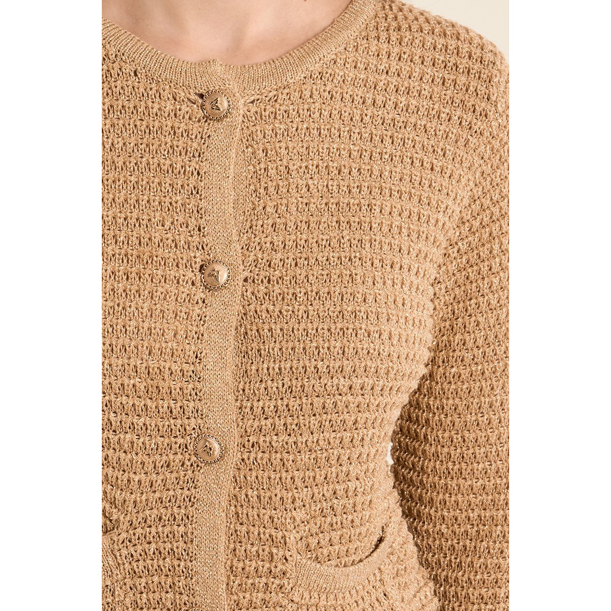 Cardigan en maille, col rond gold, MOLLY BRACKEN