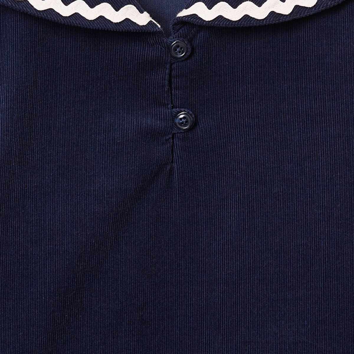 Robe en velours col marin marine, MONOPRIX
