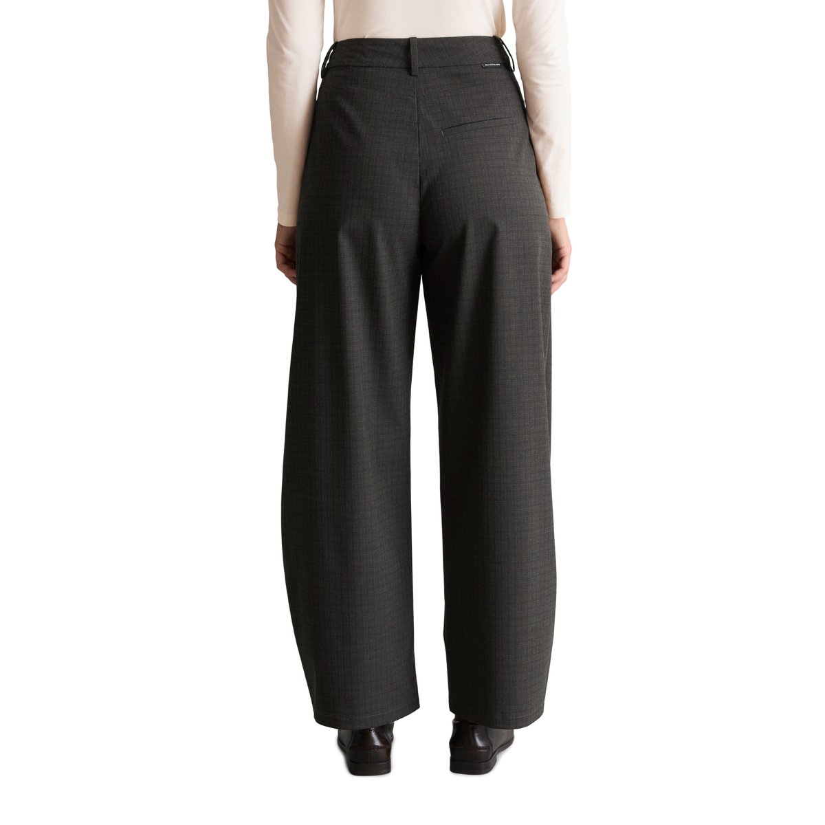 Pantalon à carreaux, coupe décontractée en un mélange de matières souples gris, MARC O’POLO DENIM