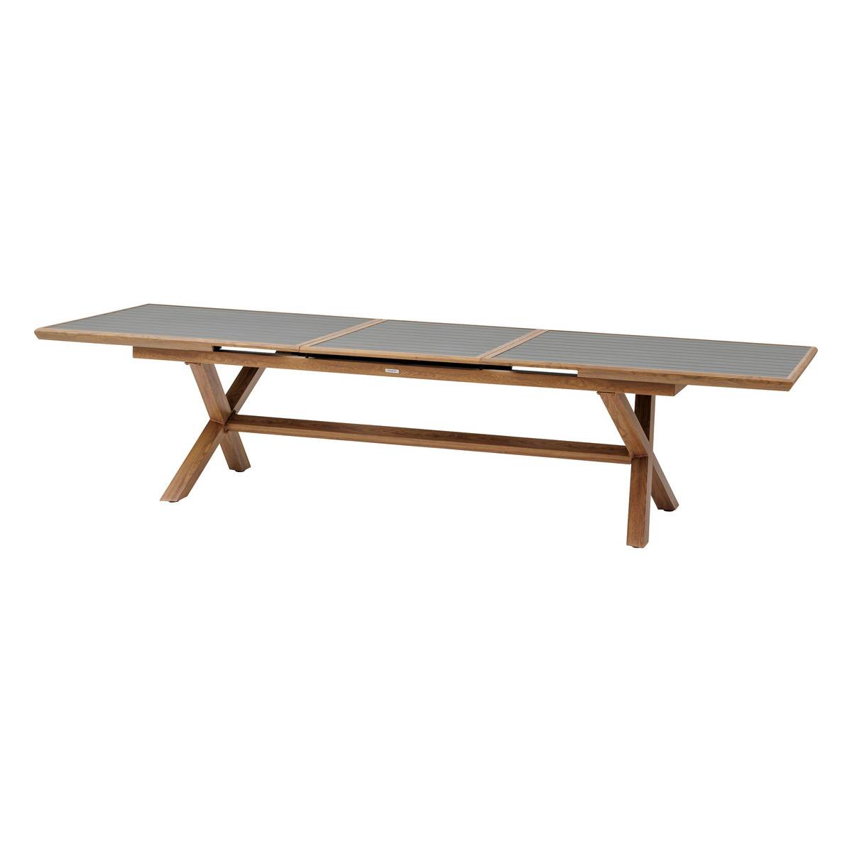 Table de jardin extensible 12 places en aluminium AXIOME graphite et honey, HESPERIDE